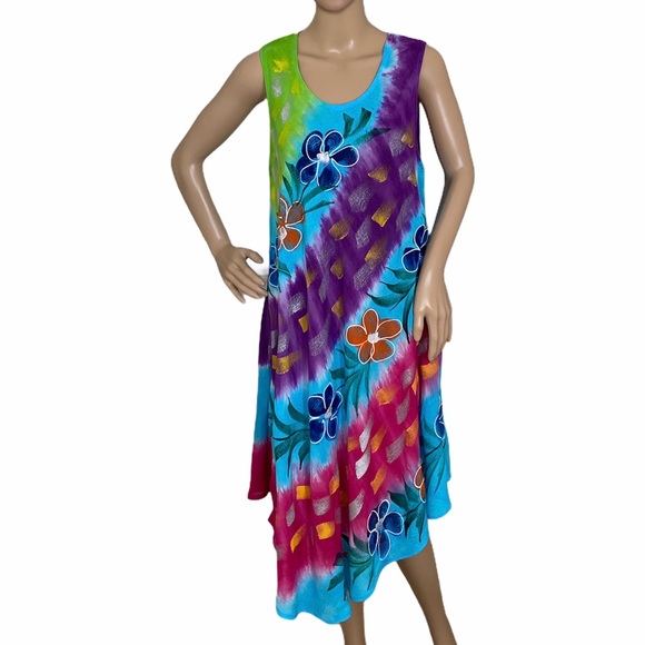 😳SALE😳 MM Collection Women Dress Multi Blue Baltic  Rayon - Picture 3 of 8